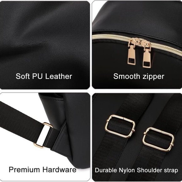 Mini Backpack Purse for Women PU Leather Small Casual Travel Daypack - Picture 6 of 7